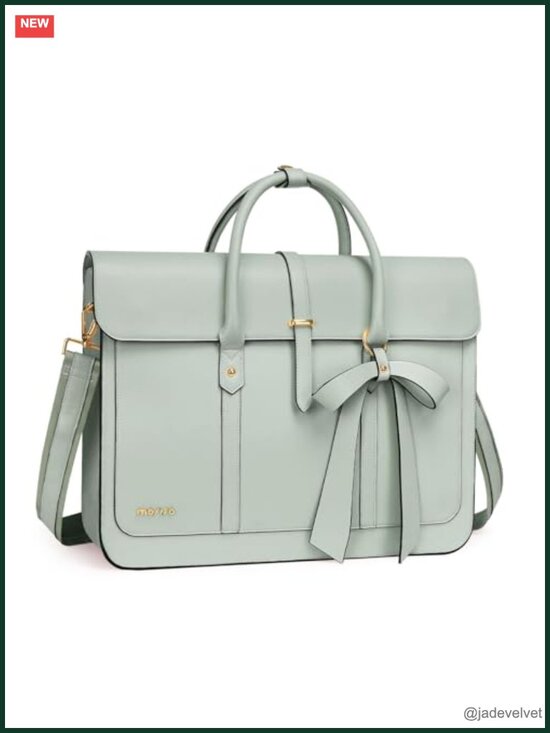 PU Leather Laptop Bag Convertible Backpack Shoulder Bag with Bowknot main image 6